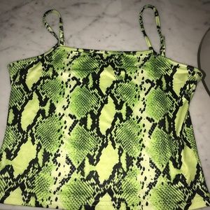 Neon Green Snakeskin Crop Top